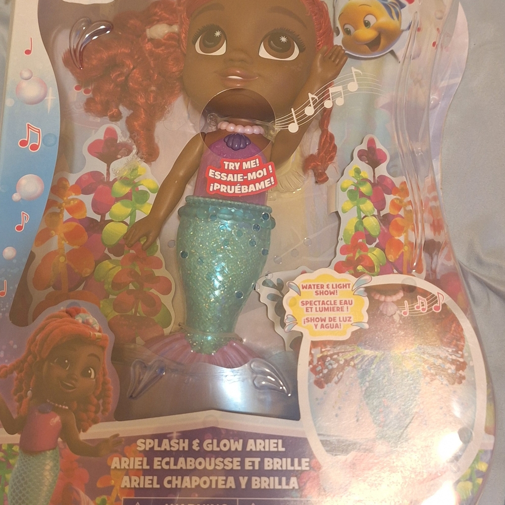 Disney Splash & Glow Ariel Doll - Blue and Purple